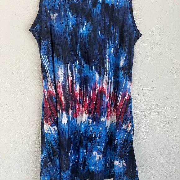 CAMISA Woman Dark Blue & Purple Pocket Crewneck Shift Dress, Size M - Picture 4 of 9